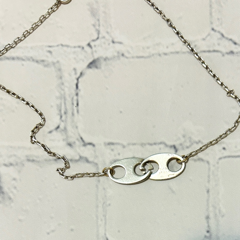 Gucci Silver Vintage GG Necklace - Full Set With COA - Picture 2 of 5